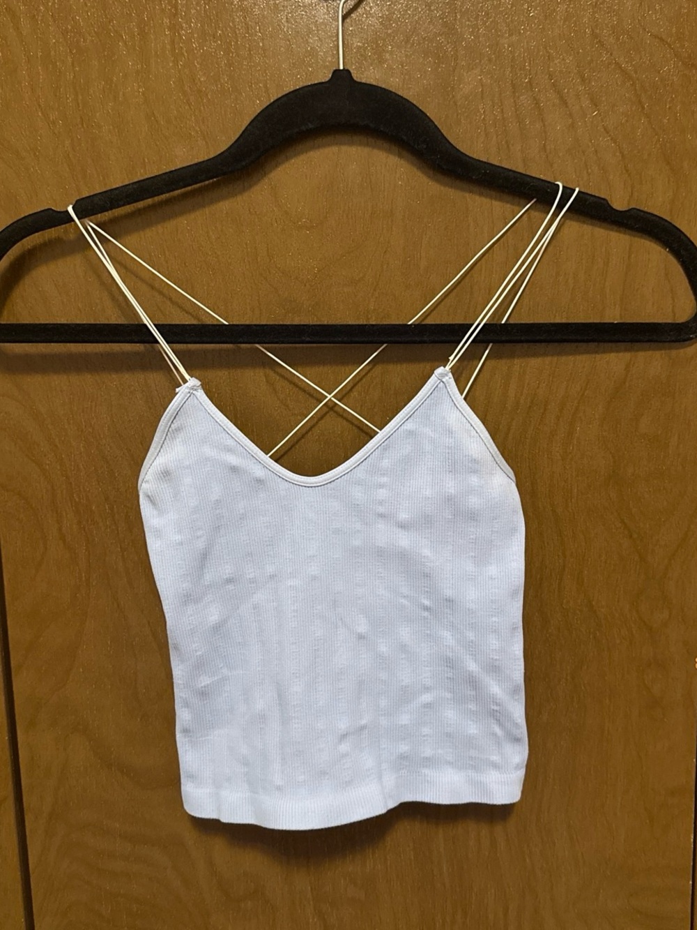 Tilly's White Ribbed Double-Strap V-Neck Tank